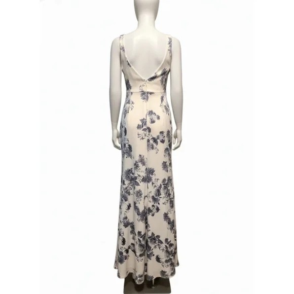 B Smart Juniors 9 Beige Blue Floral Maxi Dress - Picture 5 of 10